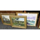 HERBERT KNIGHTS (20th/21st century) British, three Abstract Landscapes, all framed (3).