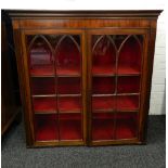 A 19th century glazed mahogany cabinet, on later stand. 108 cm wide.