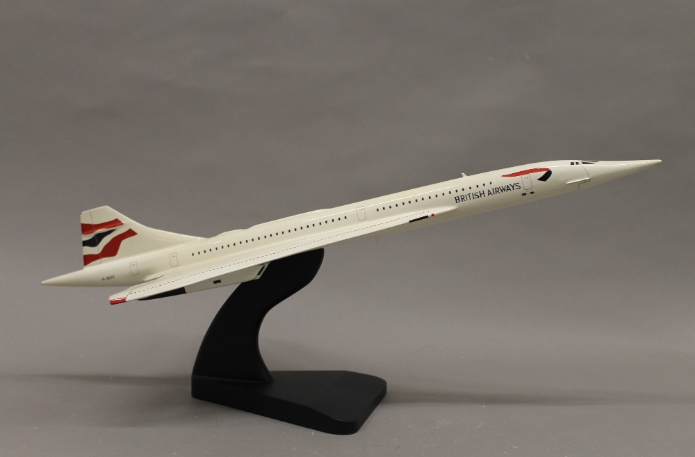A large model of British Airways Concorde. 59 cm long.