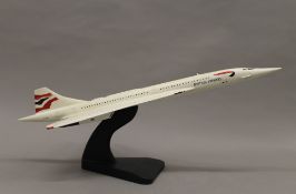 A large model of British Airways Concorde. 59 cm long.