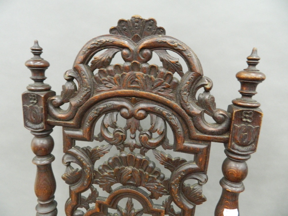 Three 17th/18th century style carved oak chairs - Image 2 of 4