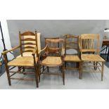 A quantity of various chairs