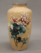 A cloisonne vase. 21.5 cm high.