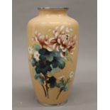 A cloisonne vase. 21.5 cm high.