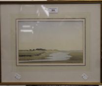 GODFREY SAYERS, Thornham, Norfolk, watercolour, framed and glazed. 26.5 x 17.5 cm.