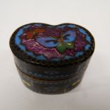 A cloisonne box. 4.5 cm wide.