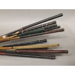 A quantity of vintage hickory shafted golf clubs