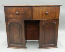 A 19th century mahogany bow front pedestal sideboard. 110 cm wide.