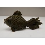 A Japanese bronze model of a fish. 7.5 cm long.
