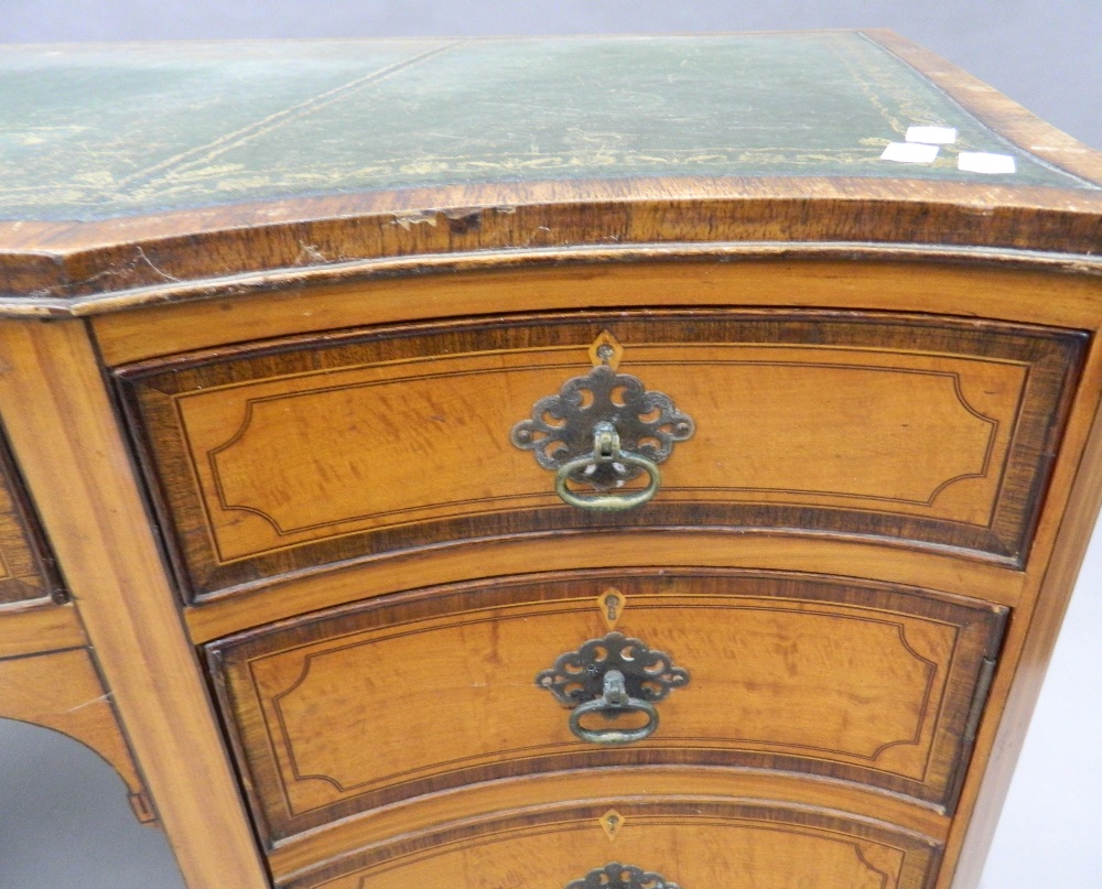 A 19th century satinwood sideboard, adapted to a desk. 132 cm wide. - Image 5 of 5