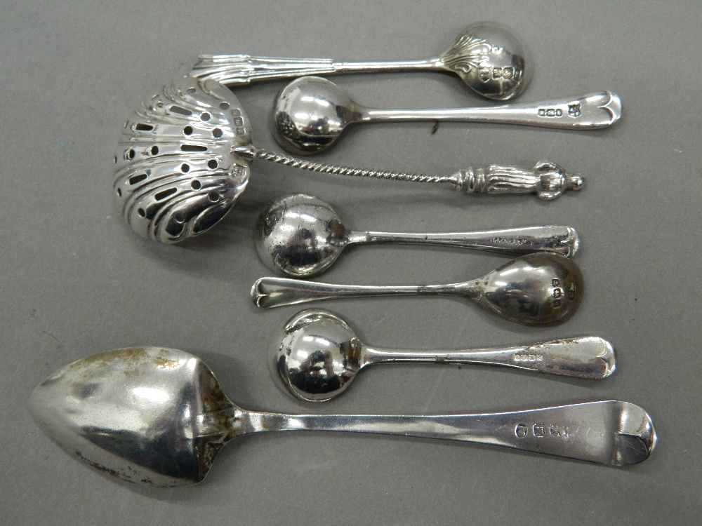 A small quantity of silver and plated spoons, etc. Largest spoon 14.5 cm long (112. - Image 2 of 4