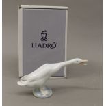 A Lladro porcelain figure, Little Duck No.04551, in original box. 14 cm long.
