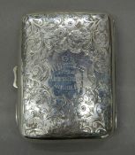 A silver cigarette case. 8.5 x 6.5 cm (72.