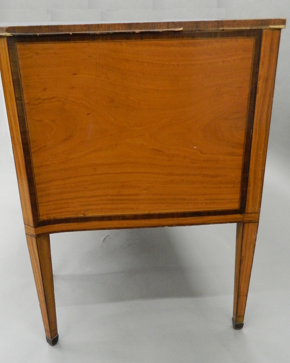 A 19th century satinwood sideboard, adapted to a desk. 132 cm wide. - Image 3 of 5