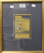 An Indian painted miniature, framed and glazed. The image 11.5 x 15 cm.