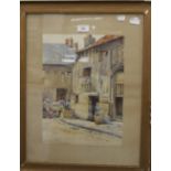 K M WYATT (19th/20th century) Continental, Town Market, watercolour, signed, framed and glazed.
