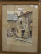 K M WYATT (19th/20th century) Continental, Town Market, watercolour, signed, framed and glazed.