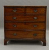 A 19th century mahogany chest of drawers. 108 cm wide.