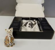 A boxed Royal Crown Derby Collectors Guild paperweight of Misty and an unboxed paperweight of a cat