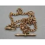 A 9 ct gold Albert chain. 48 cm long (39.