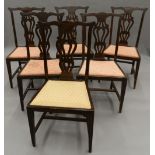 A set of six Edwardian mahogany dining chairs