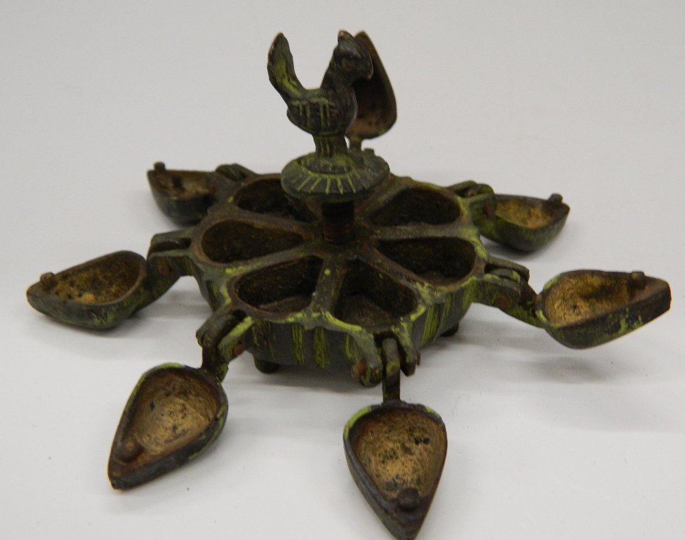 An Indian bronze spice box. 7 cm wide. - Image 2 of 4