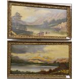 Two 19th century Lake Scenes, oils on canvas, signed with initials FC and dated 1897, framed.