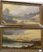 Two 19th century Lake Scenes, oils on canvas, signed with initials FC and dated 1897, framed.