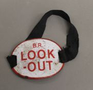 A British Rail enamel look-out armband