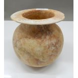 An antique Egyptian alabaster vase. 15.5 cm high.