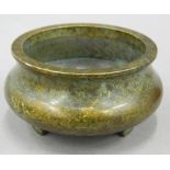 A small Chinese bronze censer. 7 cm diameter.