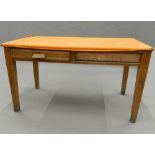 An early 20th century oak side table. 133 cm wide.