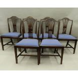 A set of six early 20th century mahogany dining chairs