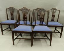 A set of six early 20th century mahogany dining chairs