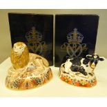 Two large boxed Royal Crown Derby paperweights,