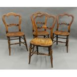 A set of four Victorian mahogany balloon back chairs