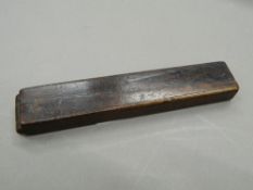 A 19th century set of mahogany cased sovereign scales. 13.5 cm long.