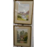Two early 20th century watercolours, Country Scenes, by the same hand, both framed and glazed. 19.