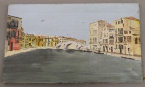 Venice, oil on canvas, unsigned, unframed. 50.5 x 30.5 cm.