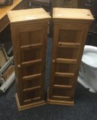 A pair of small modern pine cabinets. 28.5 cm wide.