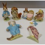 A small collection of Beswick Beatrix Potter figurines to include Tom Kitten, Jemima Puddle-Duck,