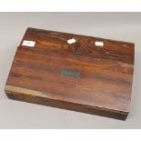 A 19th century rosewood writing slope. 35.5 cm wide.