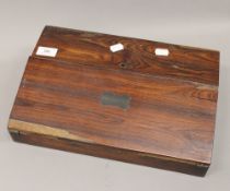 A 19th century rosewood writing slope. 35.5 cm wide.