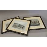 A set of three 19th century prints, framed and glazed. 28.5 x 21.5 cm.