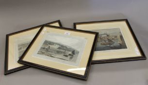 A set of three 19th century prints, framed and glazed. 28.5 x 21.5 cm.