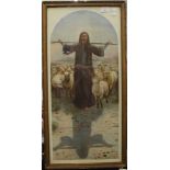 WILLIAM STRUTT (1825-1915) British, The Shadow of the Cross, print, framed and glazed. 35 x 75 cm.