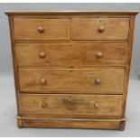 A Victorian mahogany chest of drawers. 118 cm wide.