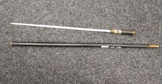 A sword stick. 92 cm long.