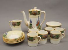 A Burleigh Ware coffee set. The coffee pot 17 cm high.