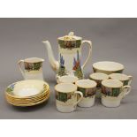 A Burleigh Ware coffee set. The coffee pot 17 cm high.